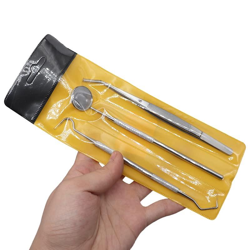 3PCS/Set Stainless Steel Oral Dental Mouth Mirror Tweezers Probe Dentist Instrument Teeth Cleaning Whitening Tool Oral Care Set