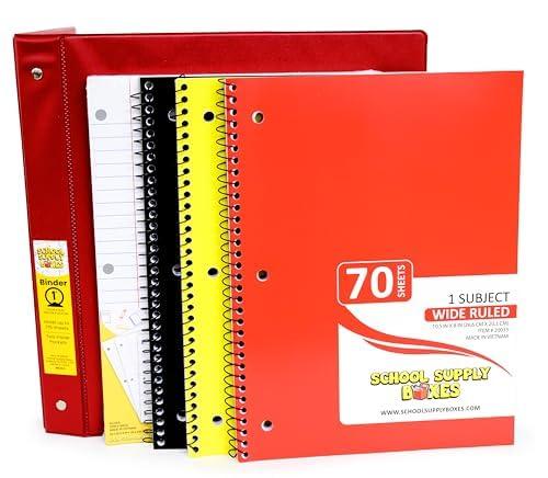 Elementary School Essentials Bundle | 1 Box - 91 Pieces per Box | School Supply Boxes - Back to School Essentials | Includes Binders, Folers, Notebooks, Filler Paper, Pencils, Notecards, Pens, & More - Image 3