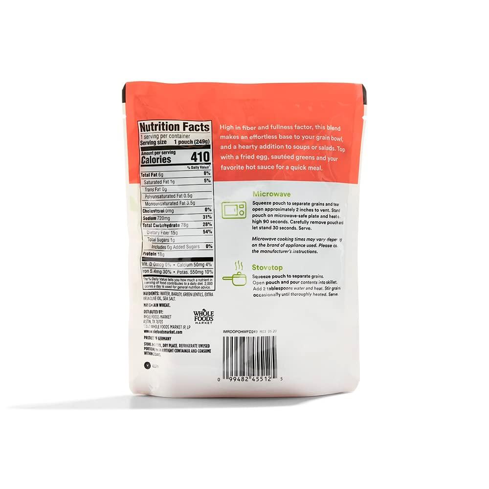 365 by Whole Foods Market, Barley & Green Lentils, Ready-to-Heat, 8.8 Ounce - Image 2