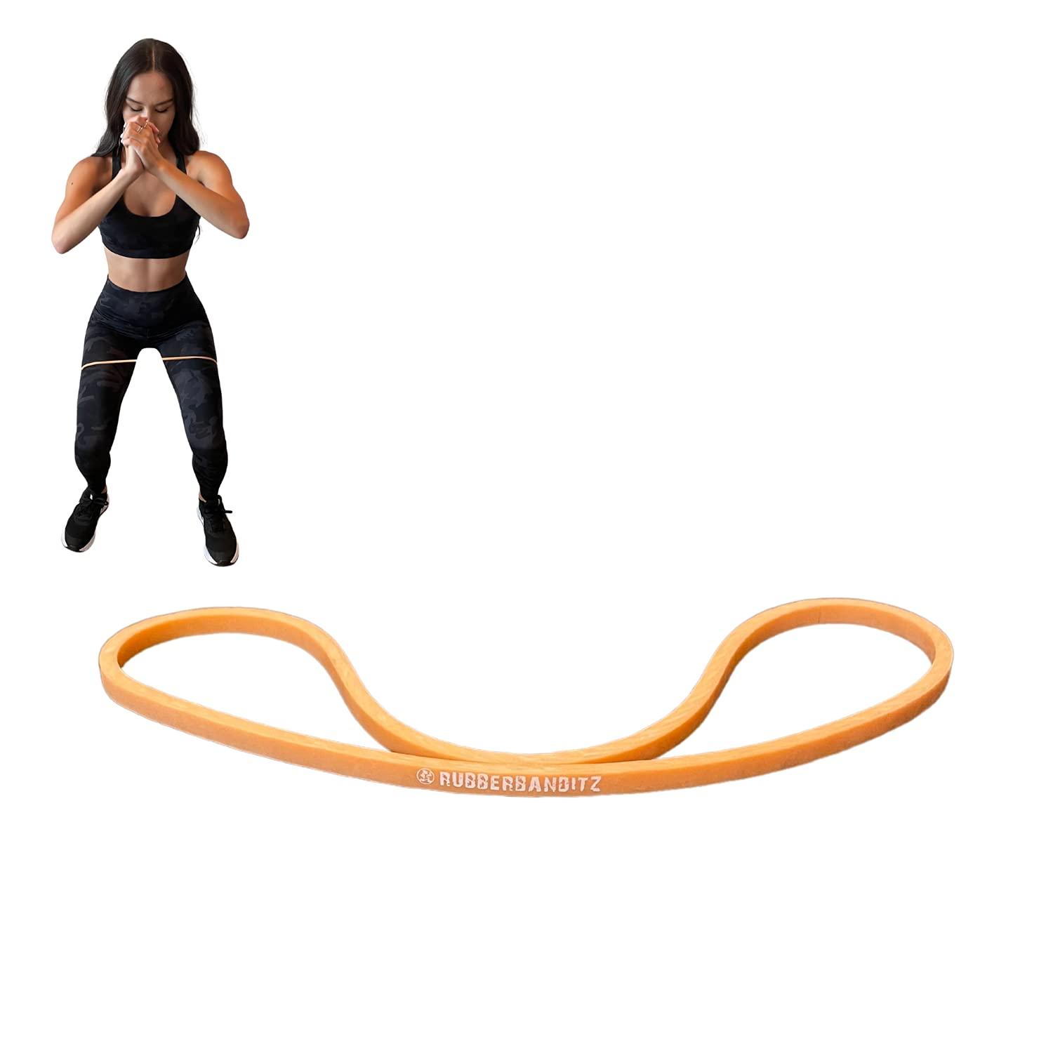 Rubberbanditz Extra Thick Booty Bands - for Glutes and Legs Workouts - Includes eGuide for Women - Mini Loop Exercise Band Engages HIPS, Thighs, Butt, and Abs - 5 Mini Resistance Band Sizes 5-100 lbs