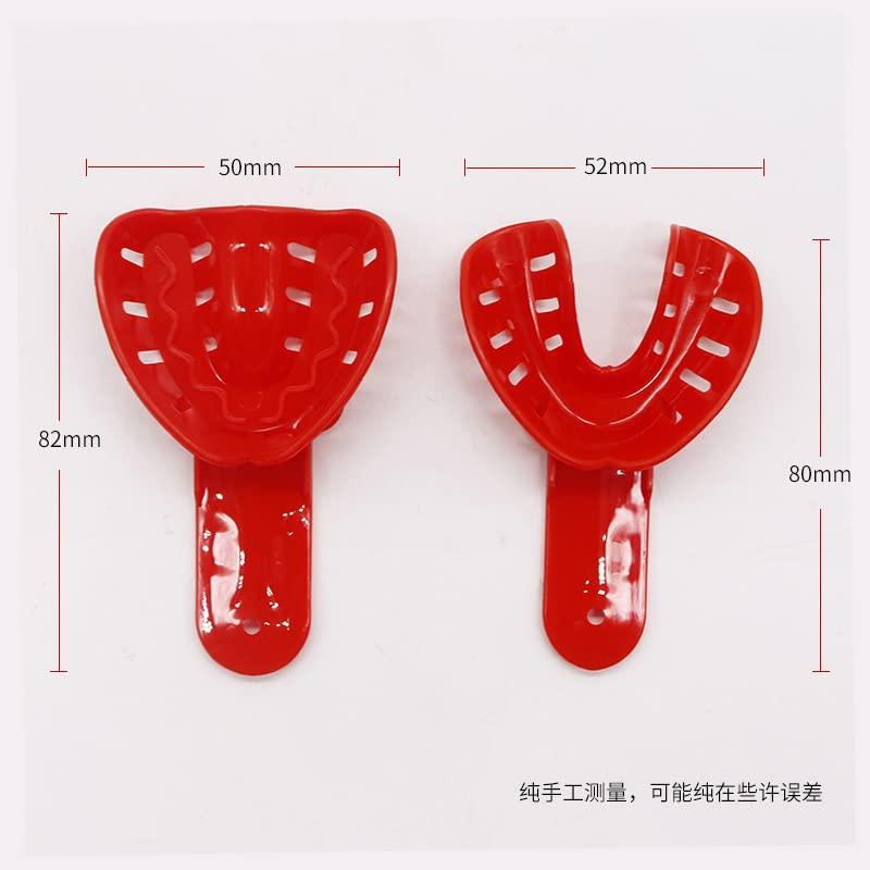 10Pcs Colorful Dental Impression Trays Plastic Materials Disposable Child Teeth Tray Holder Dental Oral Care Lab Equipment (Color : Red) - Image 2