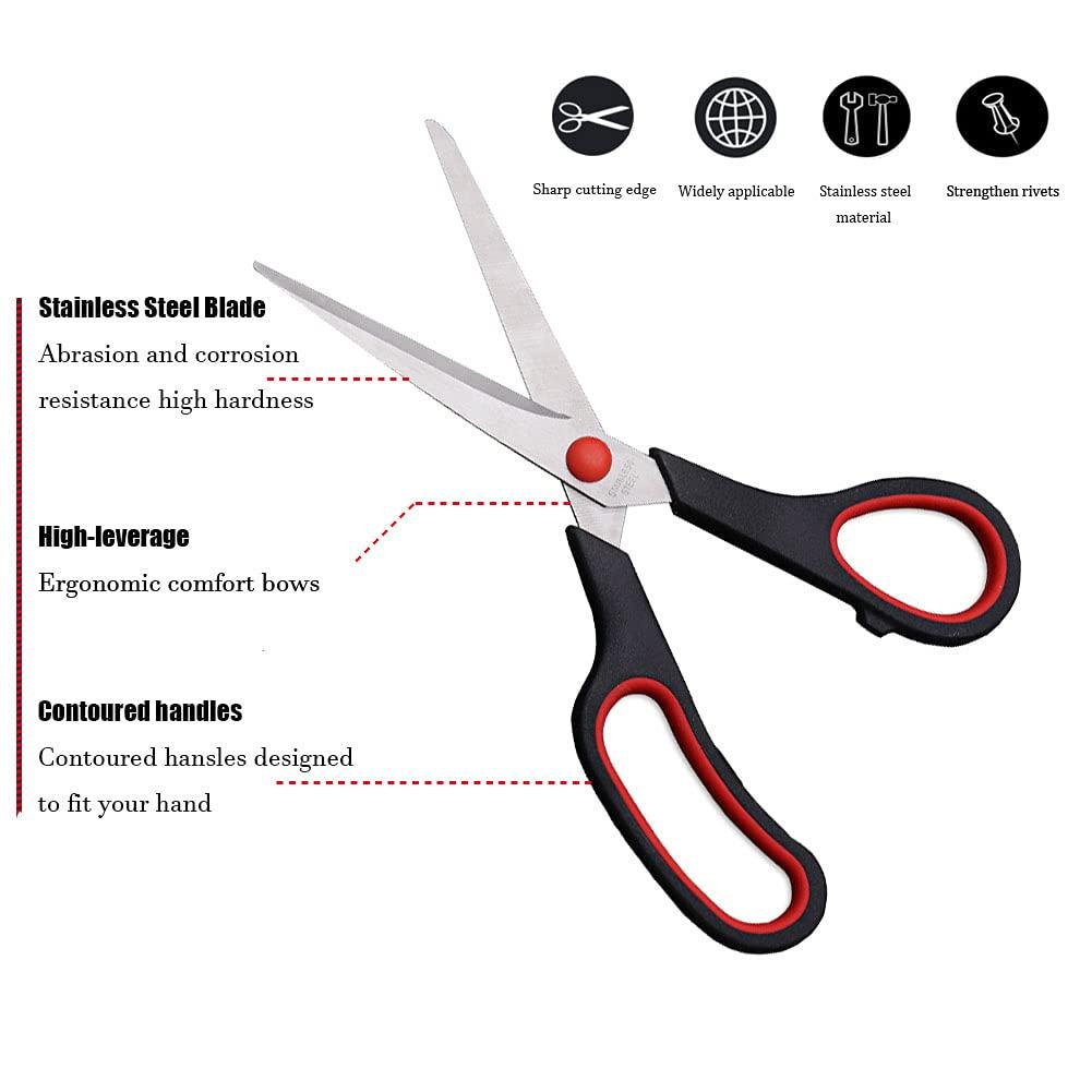 Scissors, Multipurpose office Scissors,8.5 Inch Ultra Sharp Shears, Comfort-Grip Handles Household scissors，Sturdy Sharp Craft Supplies - Pack of 5, Right/Left Hande - Image 4