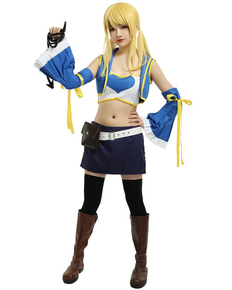 miccostumes Women's Costume Anime Cosplay Fullset Tube Top Skirt with Belt Waist Bag and Whip - Image 2