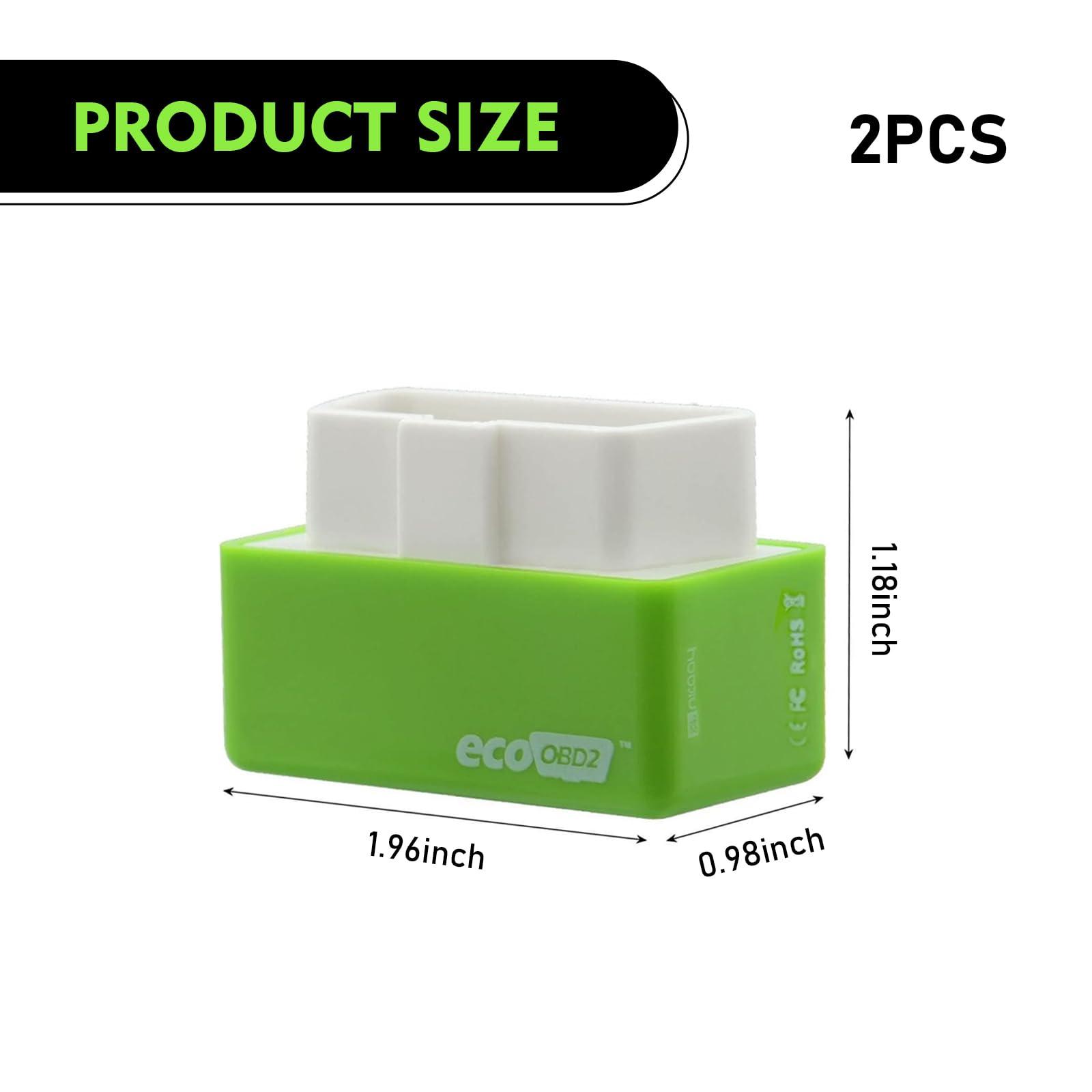 pinflaw 2 PCS Automobile Power Upgrade Fuel Saving, OBD2 ECOOBD2 Automotive Plug and Driver Single Plate, Automotive Energy Saver Accessories, Universal for Most Cars (Green) - Image 2
