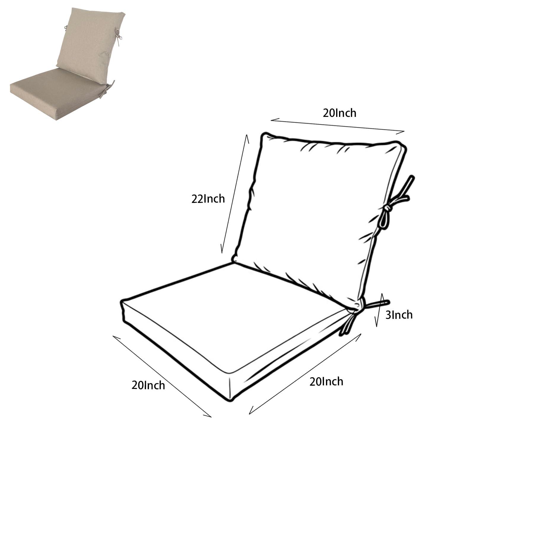 COZYVIDA 20"x42" Outdoor Dining Chair Cushion Set of 1 Resilient Foam Filling Water-Proof Stain-Resistant UV Resistant Weather Resistant Patio Cushions Riverbed - Image 3