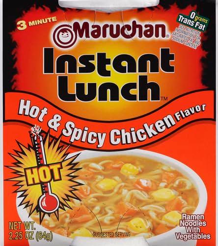 Maruchan Instant Lunch Hot & Spicy Chicken, Ramen Noodle Soup, Microwaveable Meal, 2.25 Oz, 12 Count - Image 3