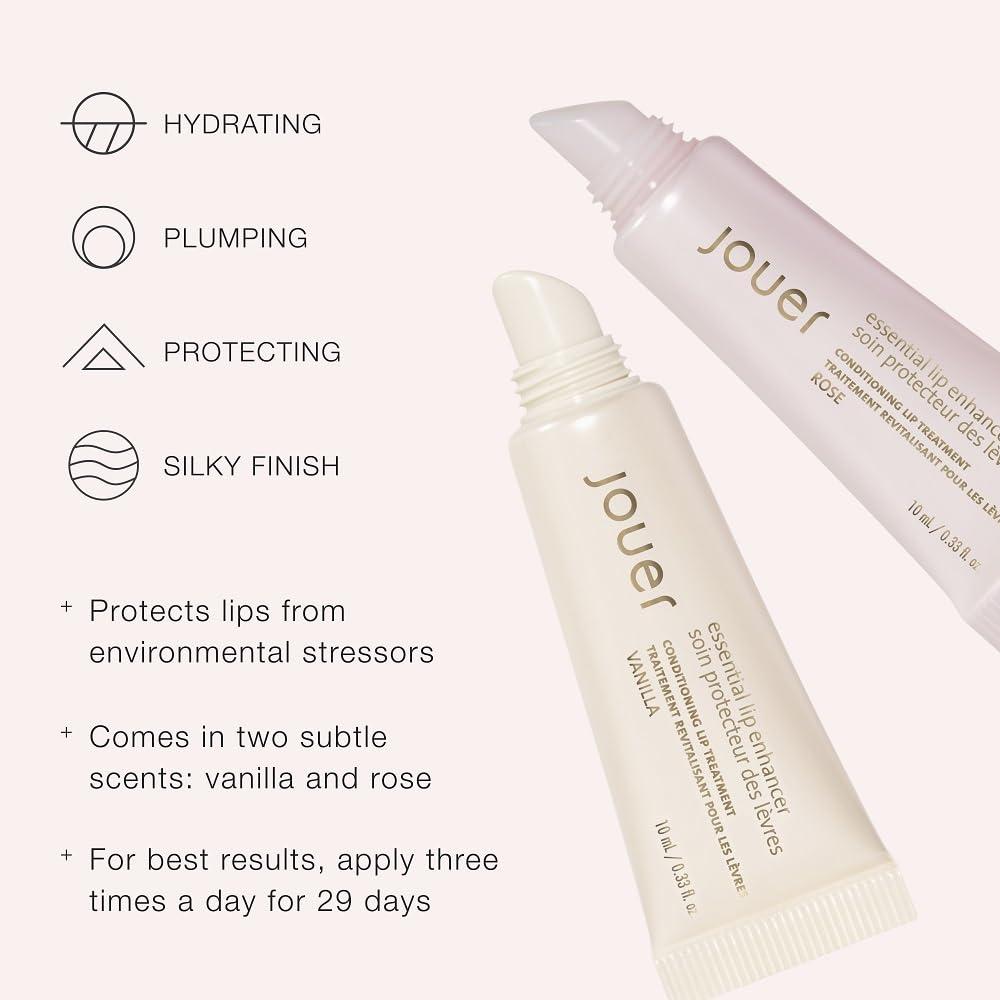 Jouer Essential Vegan Lip Enhancer - Plumping Lip Gloss - Enhancing Lip Conditioner - Moisturize, Plump, & Nourishing Lip Care - Jojoba Seed Oil & Maxi Lip Formula for Moisturizing & Fullness, Vanilla - Image 4