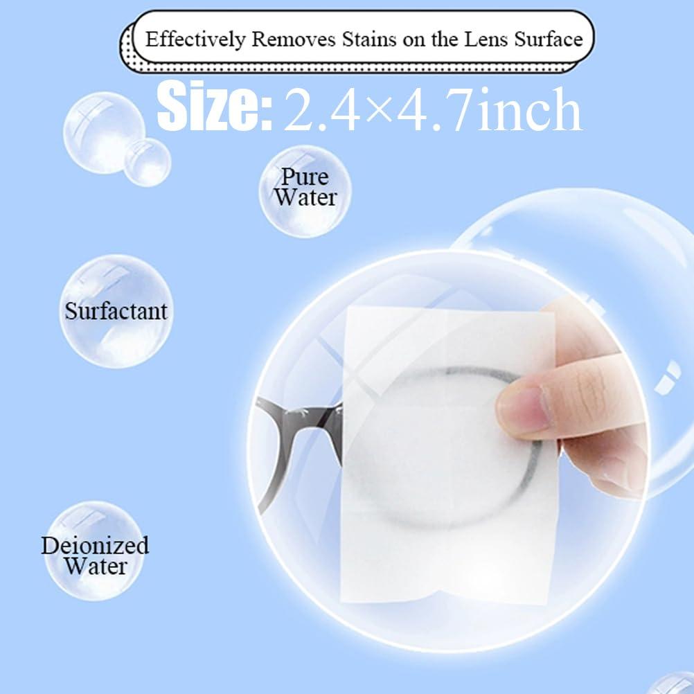 Pre-Moistened Lens Cleaning Wipes 300 Count - Streak-Free Eyeglass Cleaner for Glasses, Sunglasses, Camera Lenses & Screens, Alcohol-Free & Anti-Static, Travel-Friendly Individual Packets - Image 2
