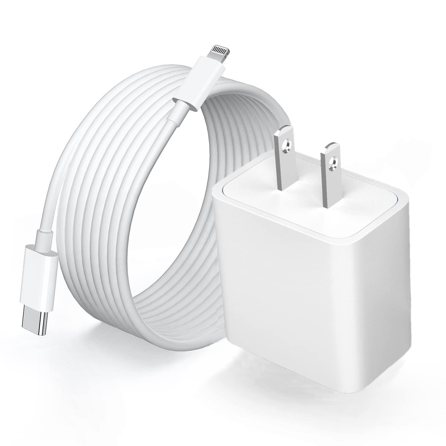 iPhone Charger Fast Charging,Fast Charger iPhone 20W PD 6FT USB C Wall Plug Type C i Phone Fast Charging Power Adapter Lightning Cable Cord for Phone 14 ProMax/13 Mini/12/11/XS/Max/XR/X/8 Plus/SE,iPad