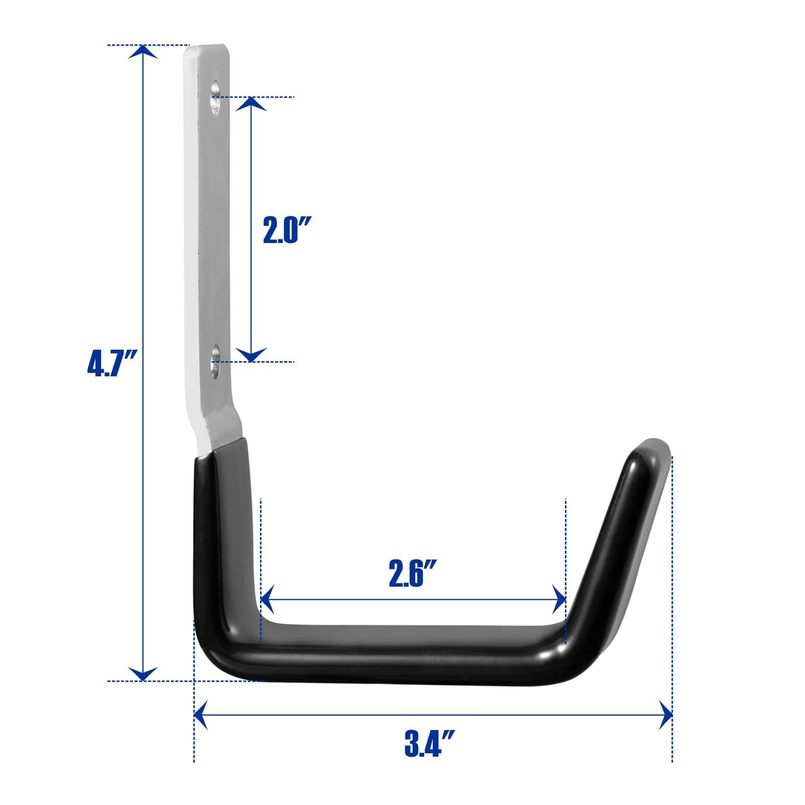 GeeWatom Heavy Duty Steel Garage Hooks,Garage Storage Utility Hooks,Anti-Slip Hanger, Tool Organizer,Steel Wall Mount Organizer, Garden Hose Hanger (Small-2PC) - Image 3