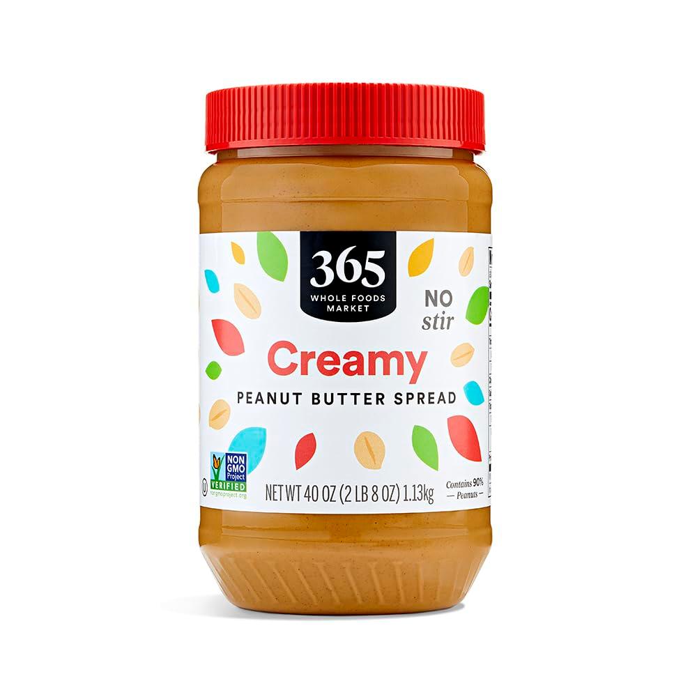 365 by Whole Foods Market, No Stir Creamy Peanut Butter Spread, 40 Ounce