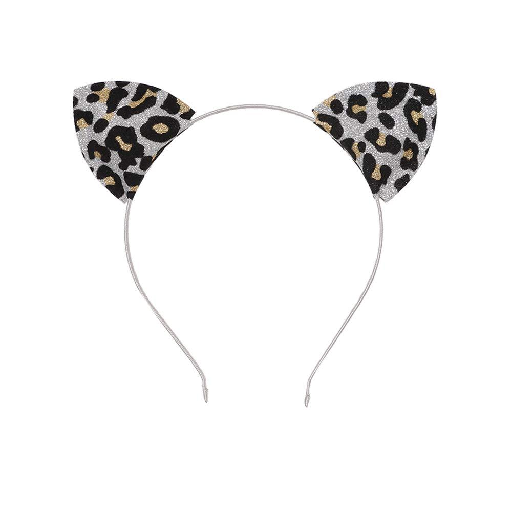 Lirila Leopard Sequin Cat Ears Headband,Glitter/Leopard Print Cat Ears, cheetah ears Headbands Party Decoration for Girls and Women,Assorted Colors,One Size,Pack of 5(Multicolor) - Image 8
