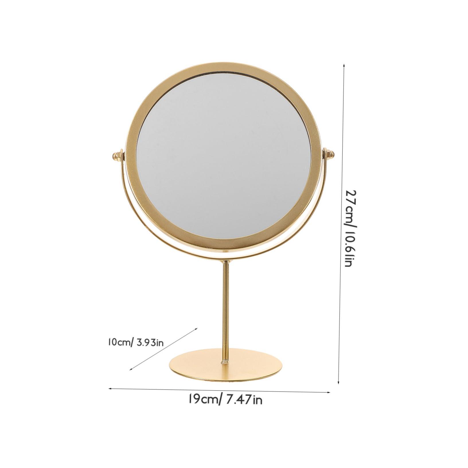 Cabilock Decorative Makeup Mirror Gold Magnifying Desk Mirror Sturdy Home Table - Image 3