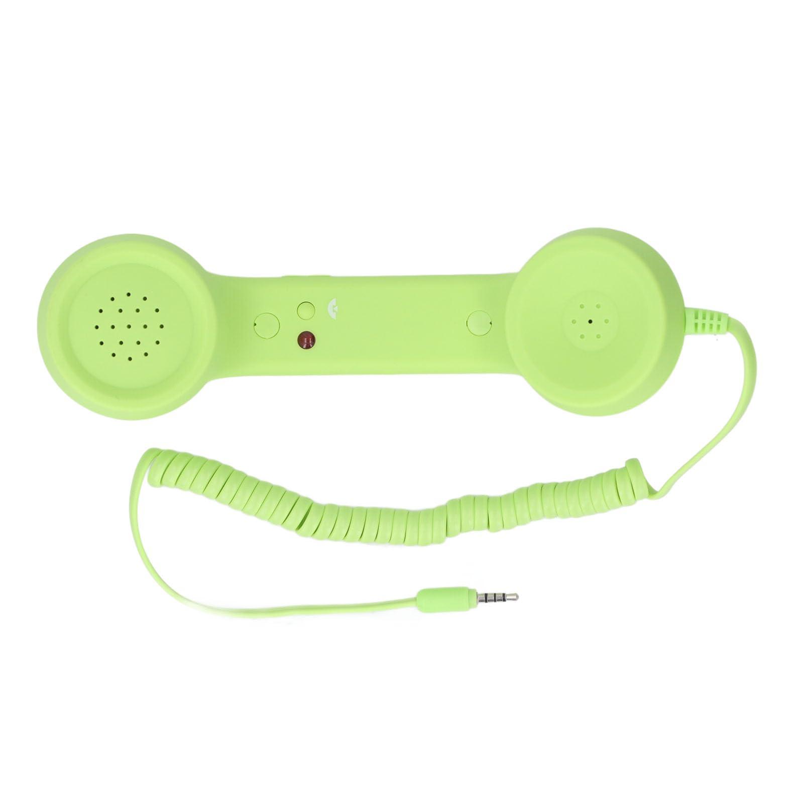 3.5mm Vintage Retro Telephone Handset, Cell Phone Receiver, Radiation Proof Retro Handset, Microphone Speaker for Cellphone Smartphone, Handheld Old Telephone Headset (Green) - Image 6