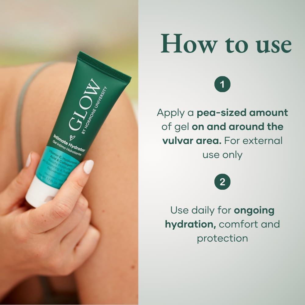 Glow Vaginal Moisturizer, Hormone-Free Intimate Hydrator, Vulva Gel with Collagen, Aloe Vera & Hyaluronic Acid, Helps Relieve Dryness, Itching & Burning - OBGYN Co-Developed UTI Protector - Image 4