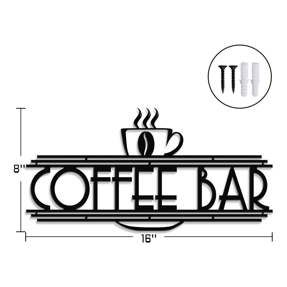 XORT Metal Wall Decor - Coffee & Tea Bar Wall Art (Black - 16 x 8 inch) - Image 3