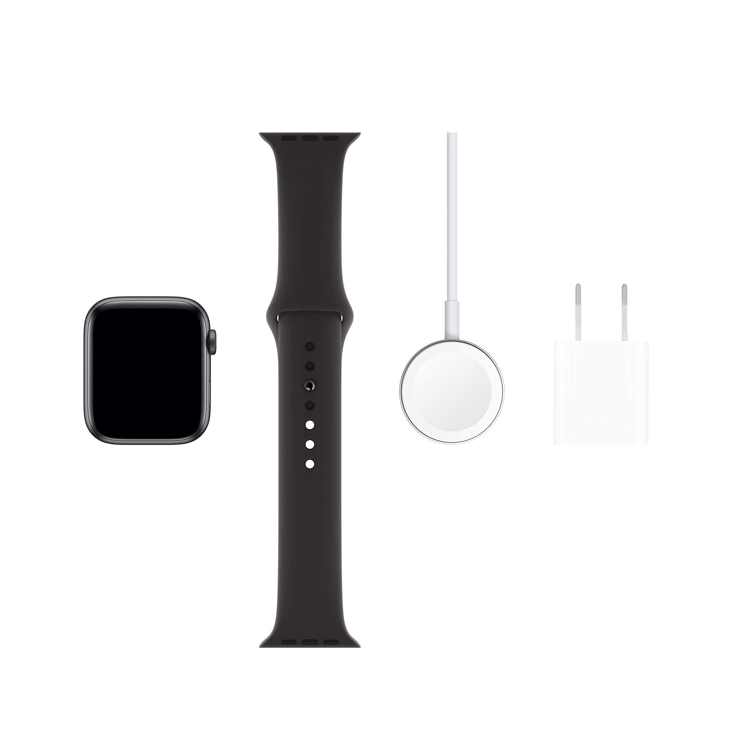 Apple Watch Series 5 (GPS + Cellular, 44MM) - Space Gray Aluminum Case with Black Sport Band (Renewed) - Image 6