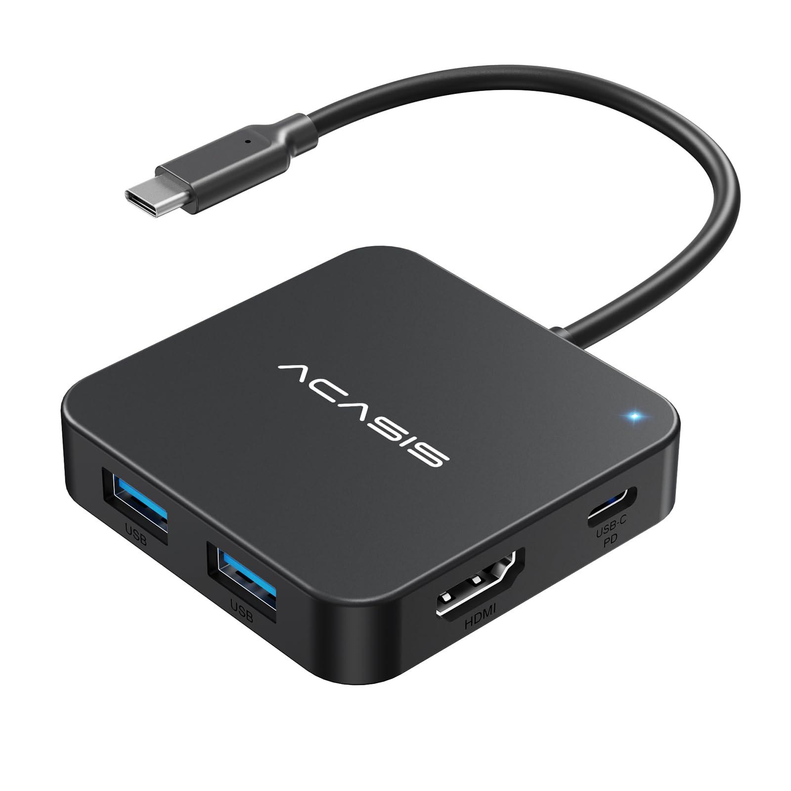 USB C Hub 10Gbps, Multiport Adapter with 4K 60Hz HDMI, 100W Power Delivery, 3 USB A3.2+1 USB-C 3.1 Data Port, USB C to HDMI Adapter for MacBook, Dell, Lenovo, Surface, iPad PRO, XPS(Black)