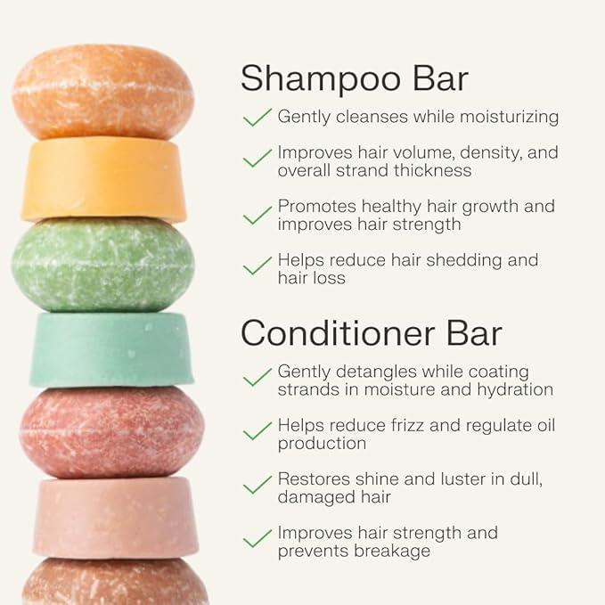 The Earthling Co. Shampoo & Conditioner Bar Set - Promote Hair Growth, Strengthen & Volumize All Hair Types - Paraben & Sulfate Free Formula with Natural Ingredients for Dry Hair (Vanilla Coconut) - Image 2