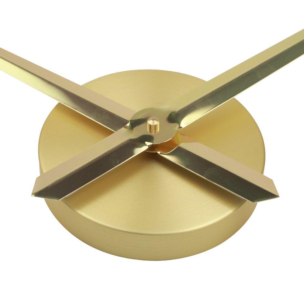 AMAZLIFE 3D DIY Wall Clock - Frameless Large 3D Modern Wall Clock Mirror Stickers Decor for Office Living Room Bedroom Home Decorations (Gold) - Image 5
