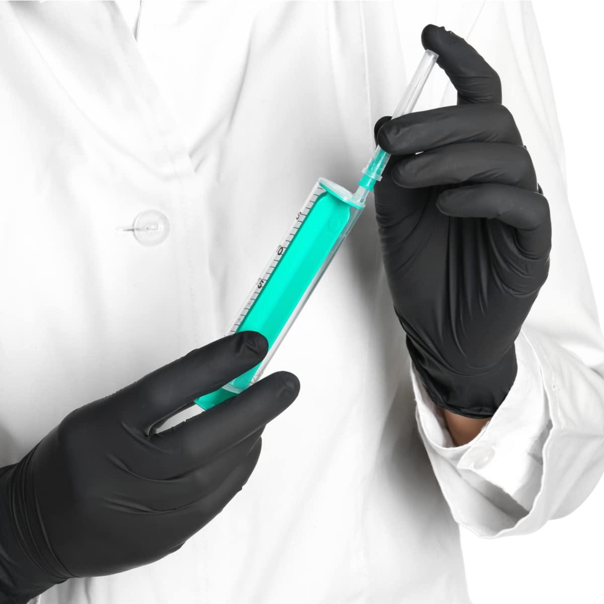 SAF-CARE EnSure Low Derma Gray Black Powder Free Nitrile Exam Gloves, Extended Cuff - Image 4