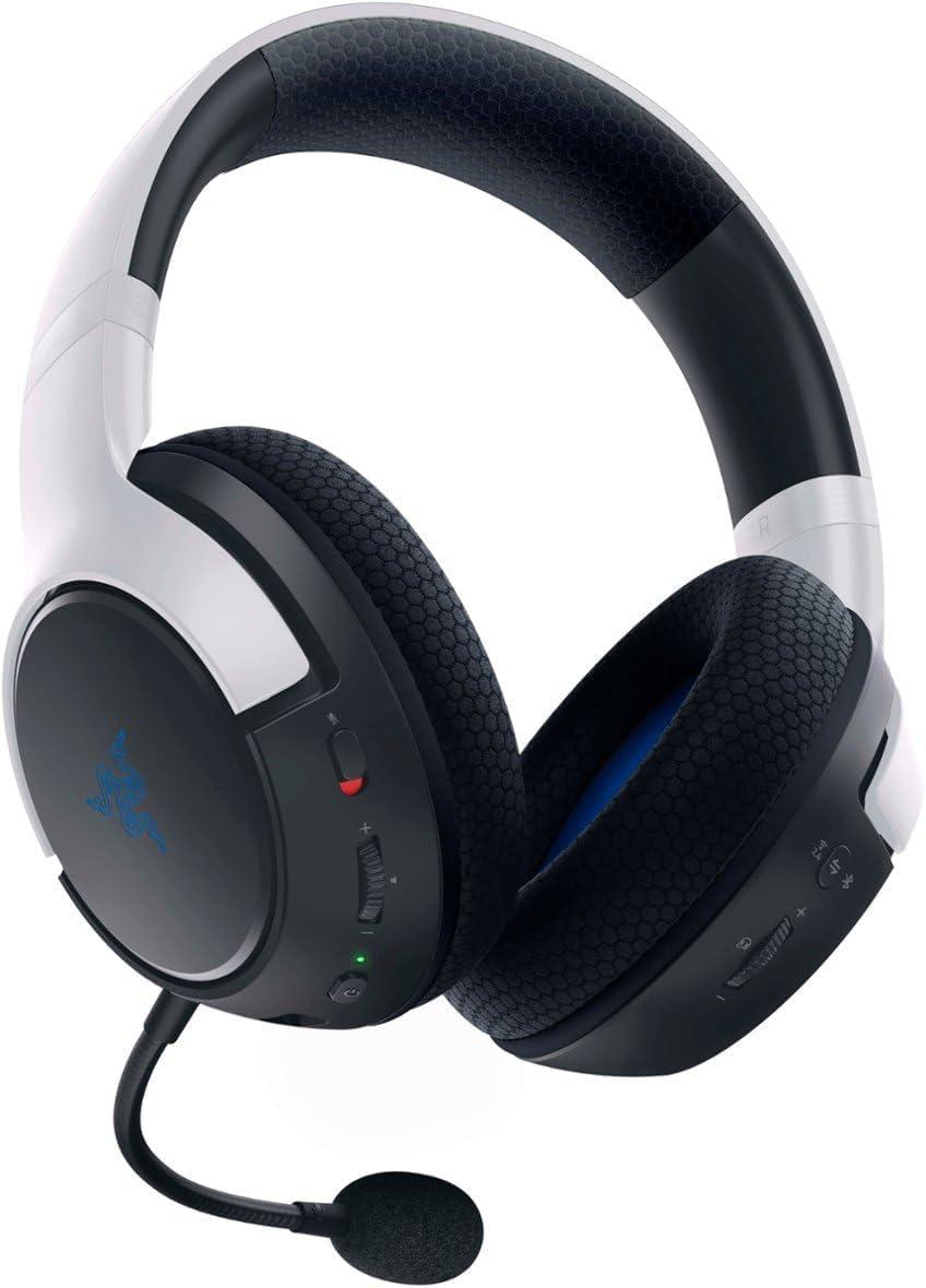 Razer Kaira Dual Wireless Gaming Headset for PlayStation 5 / PS5, PC, Mobile, PS4: Triforce 50mm Drivers - HyperClear Cardioid Mic - 2.4GHz and Bluetooth w/SmartSwitch - EQ Toggle - White/Black - Image 2