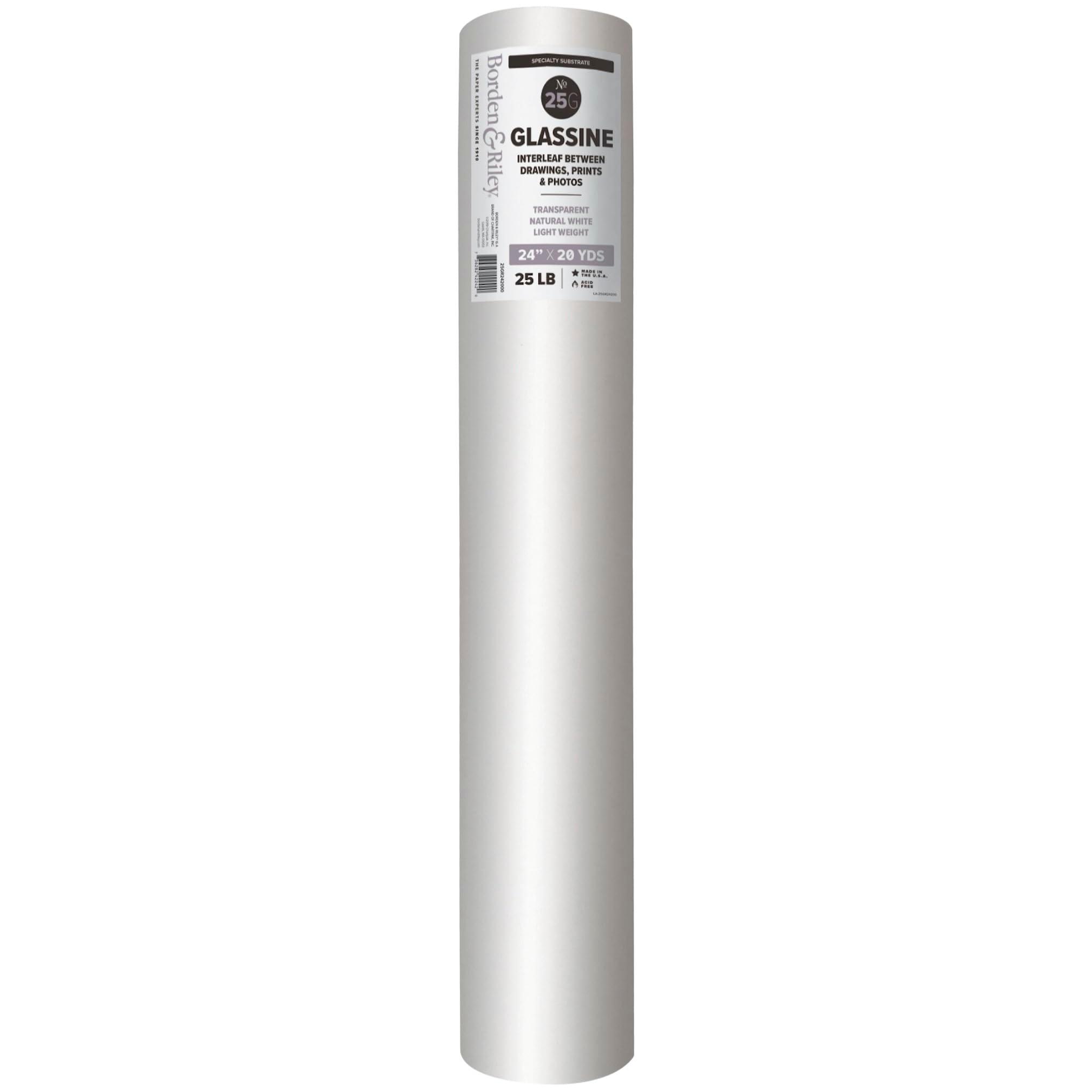 Borden & Riley 24" x 20 Yards #25G Glassine Paper Roll, 25 LB, 1 Roll Each (25GR242000)