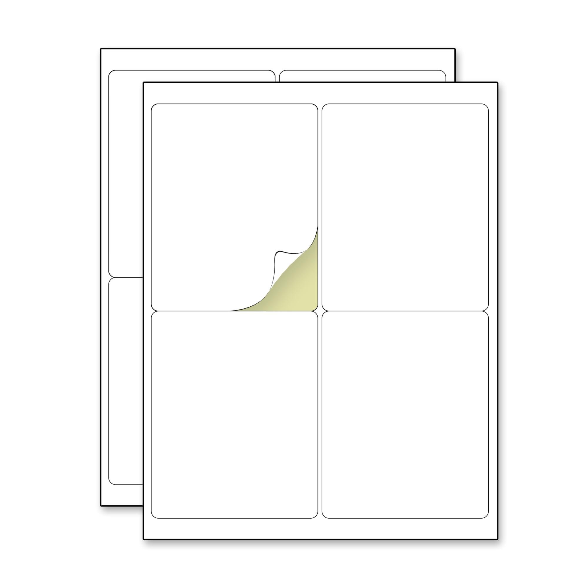 40 Sheets, 4" x 5" - Large Printable Shipping Labels, for Laser/Inkjet Printers - Matte White