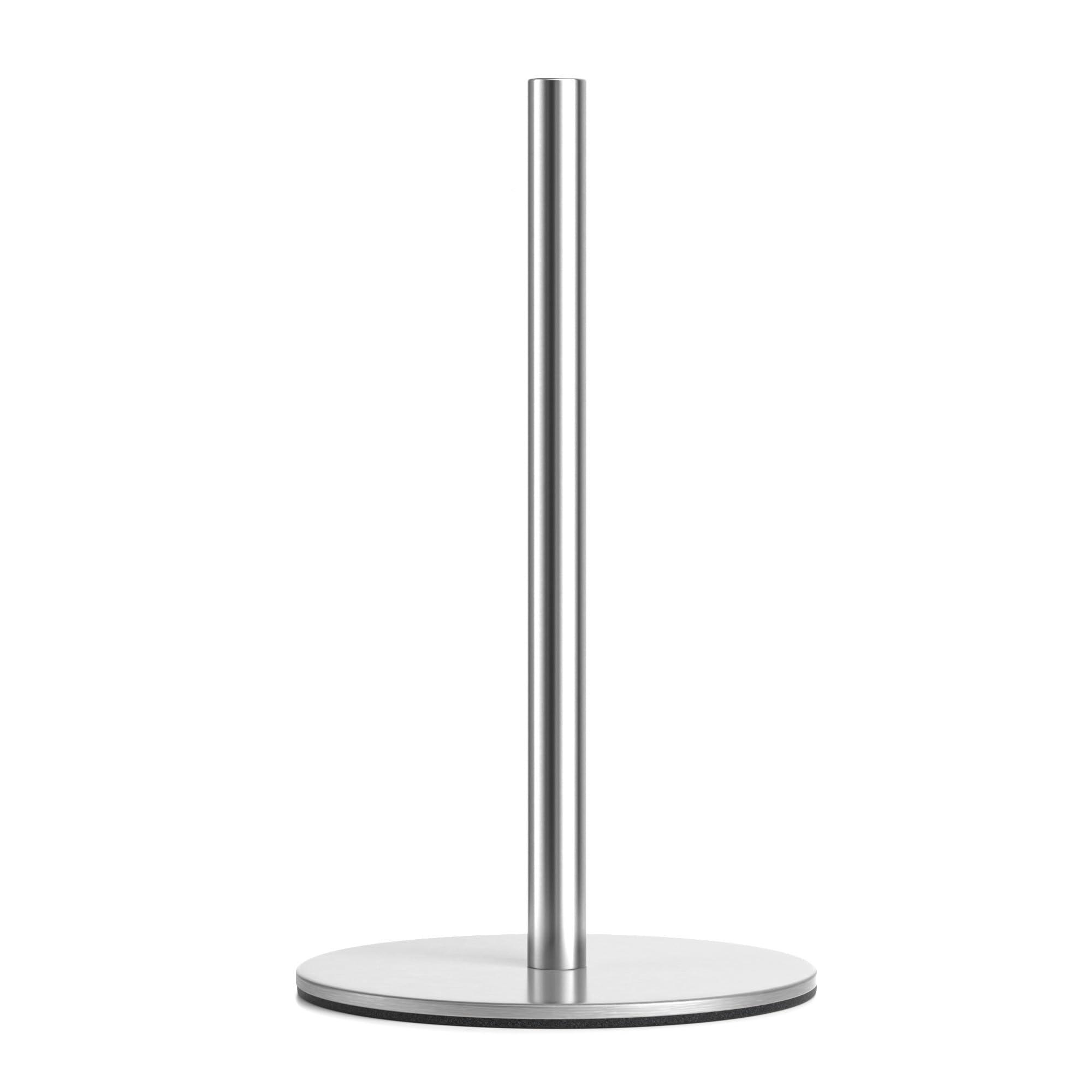 Silver Paper Towel Holder Free-Standing, Premium Stainless Steel Paper Rolls Organizer, Classic Fashion Kitchen Roll Dispenser