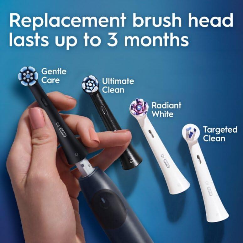 Oral-B iO Series 2 Rechargeable Electric Powered Toothbrush Starter Kit, Night Black with 2 Brush Heads - Automatic Pressure Sensor to Protect Gums - 3 Modes - 2 Min Timer - Image 10