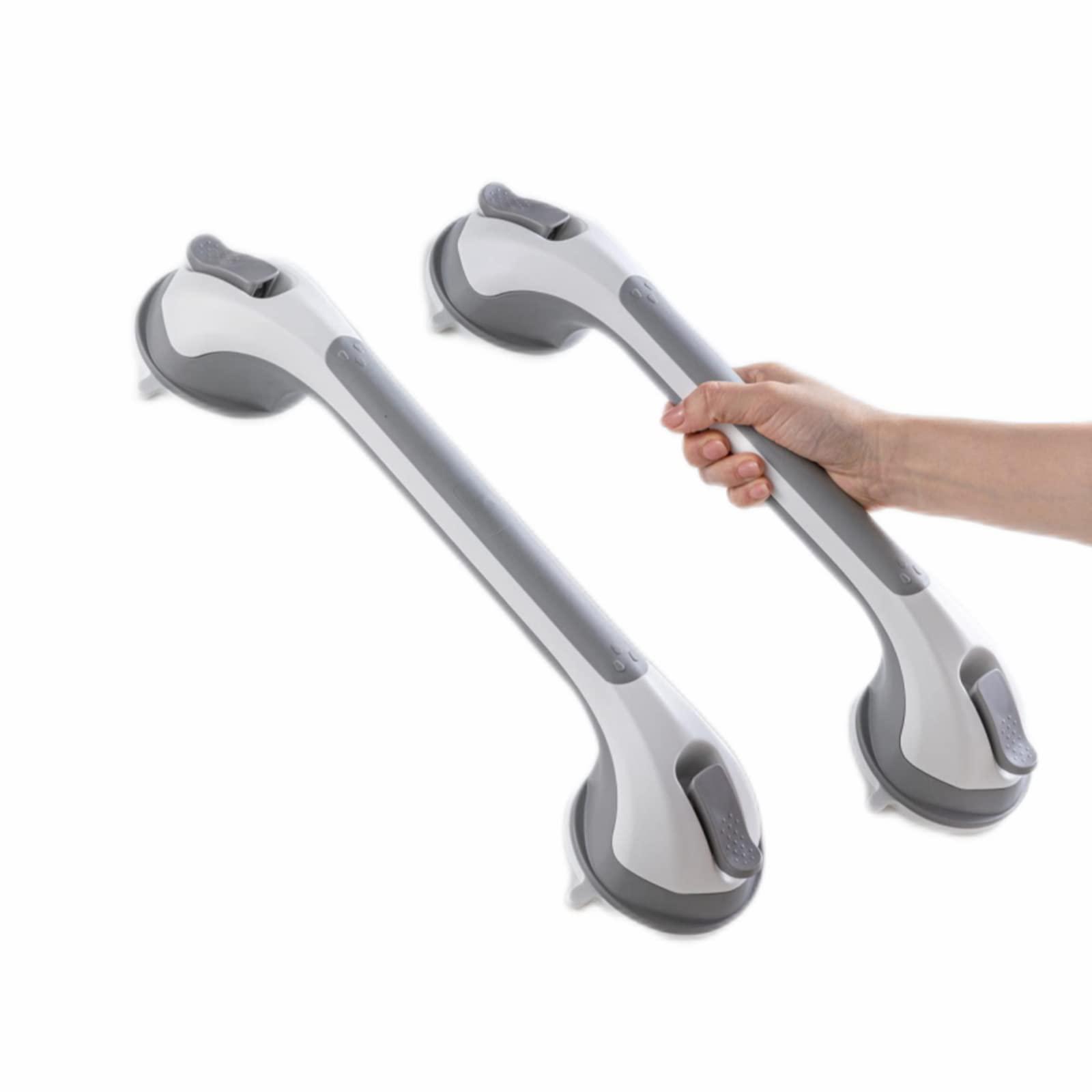 TAILI Shower Grab Bar Set, 16 Inch Suction Cup Grab Bars for Bathroom & Shower, Removable Shower Safety Handle Heavy Duty Bathtub Grip, Grey & Blue - Image 3