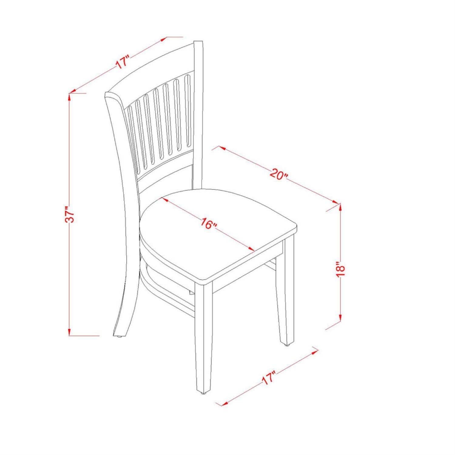 East West Furniture VAC-OAK-W Vancouver Kitchen Dining Chairs - Slat Back Wooden Seat Chairs, Set of 2, Oak - Image 3