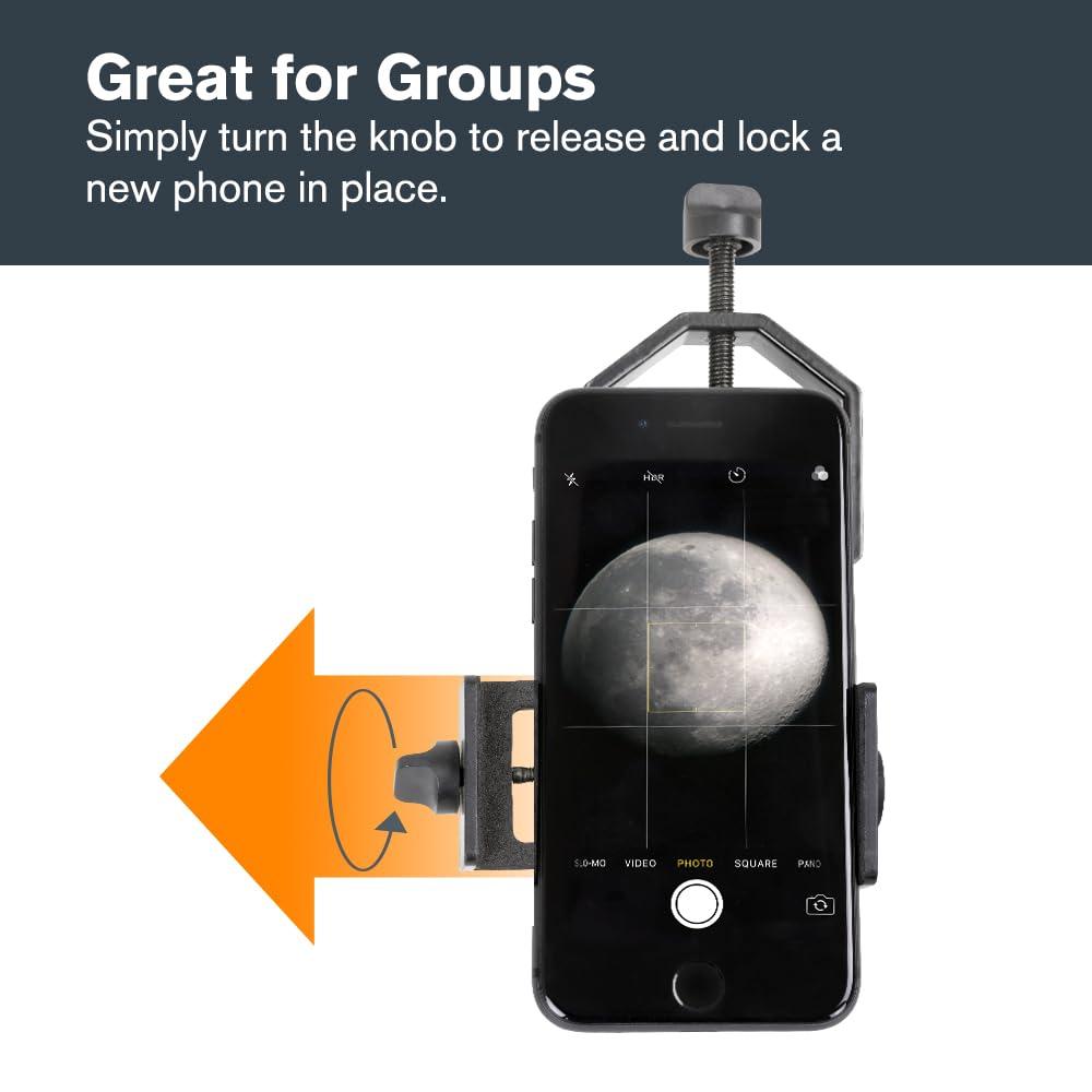 Celestron – Smartphone Adapter and Bluetooth Remote for Telescope, Binoculars & Spotting Scopes – Capture Images & Video Through Your Optics – Simple, Durable, Metal Body - Compact and Travel-friendly - Image 8