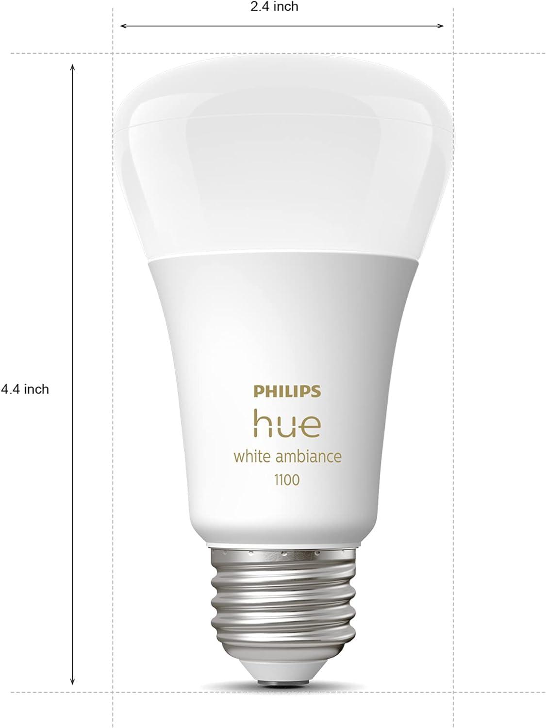Philips Hue Smart 60W A19 LED Bulb - Soft Warm White Light - 2 Pack - 800LM - E26 - Indoor - Control with Hue App - Works with Alexa, Google Assistant and Apple Homekit - Image 2
