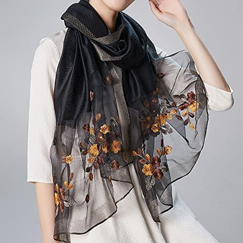 WINCESS.YU Silk Scarf for Women Lightweight Shawls and Wraps for Weddings Fashion Pashmina Shawl Embroidered Scarves - Image 2