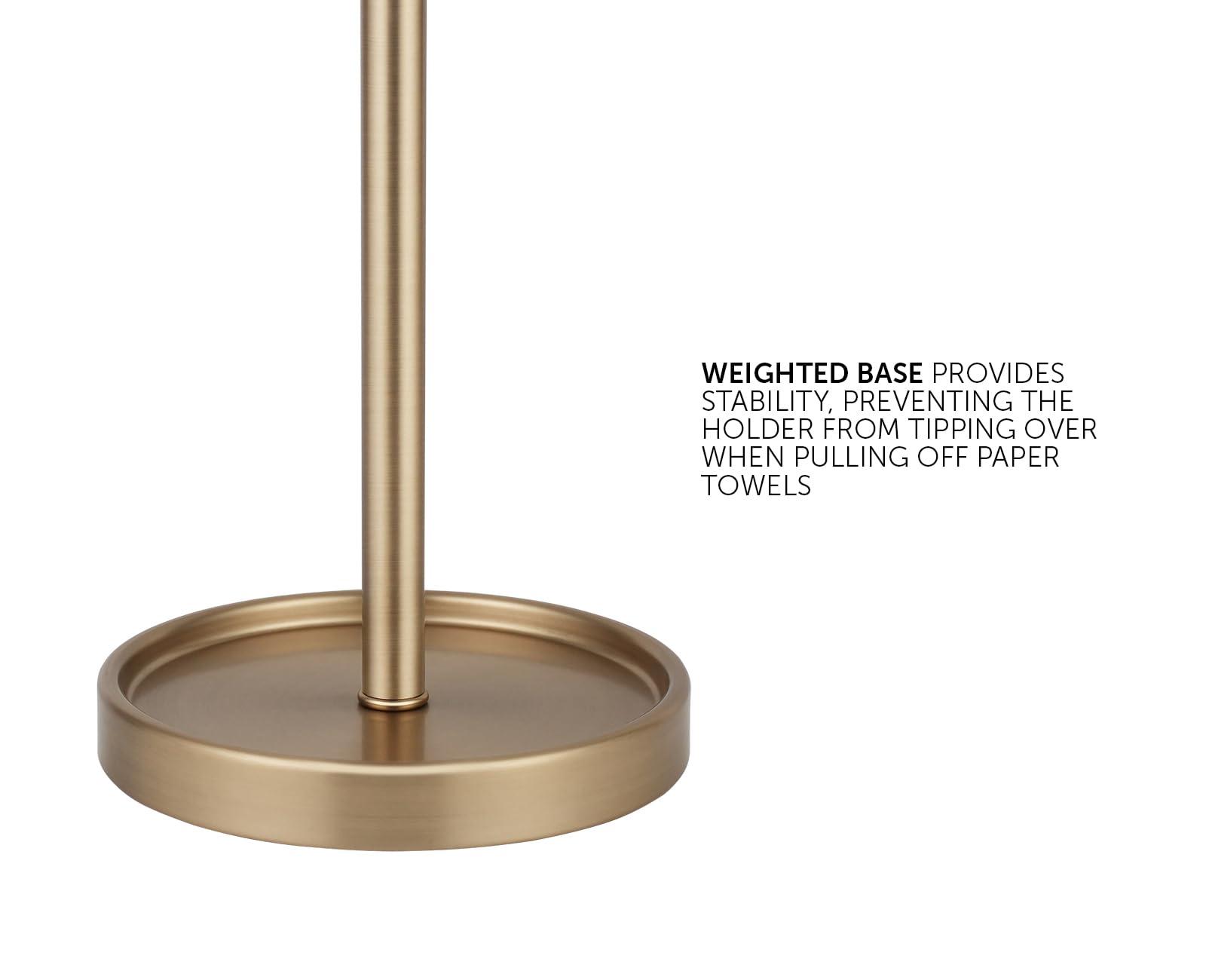 Ivilon Countertop Paper Towel Holder - Modern End Cap Minimalist Design - Color Warm Gold - Image 4
