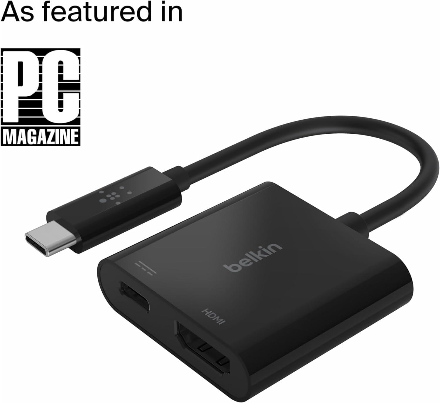 Belkin USB C to HDMI Adapter + USBC Charging Port to Charge While You Display, Supports 4K UHD Video, Passthrough Power up to 60W for Connected Devices, Compatible with MacBook, iPad, Windows - Image 2