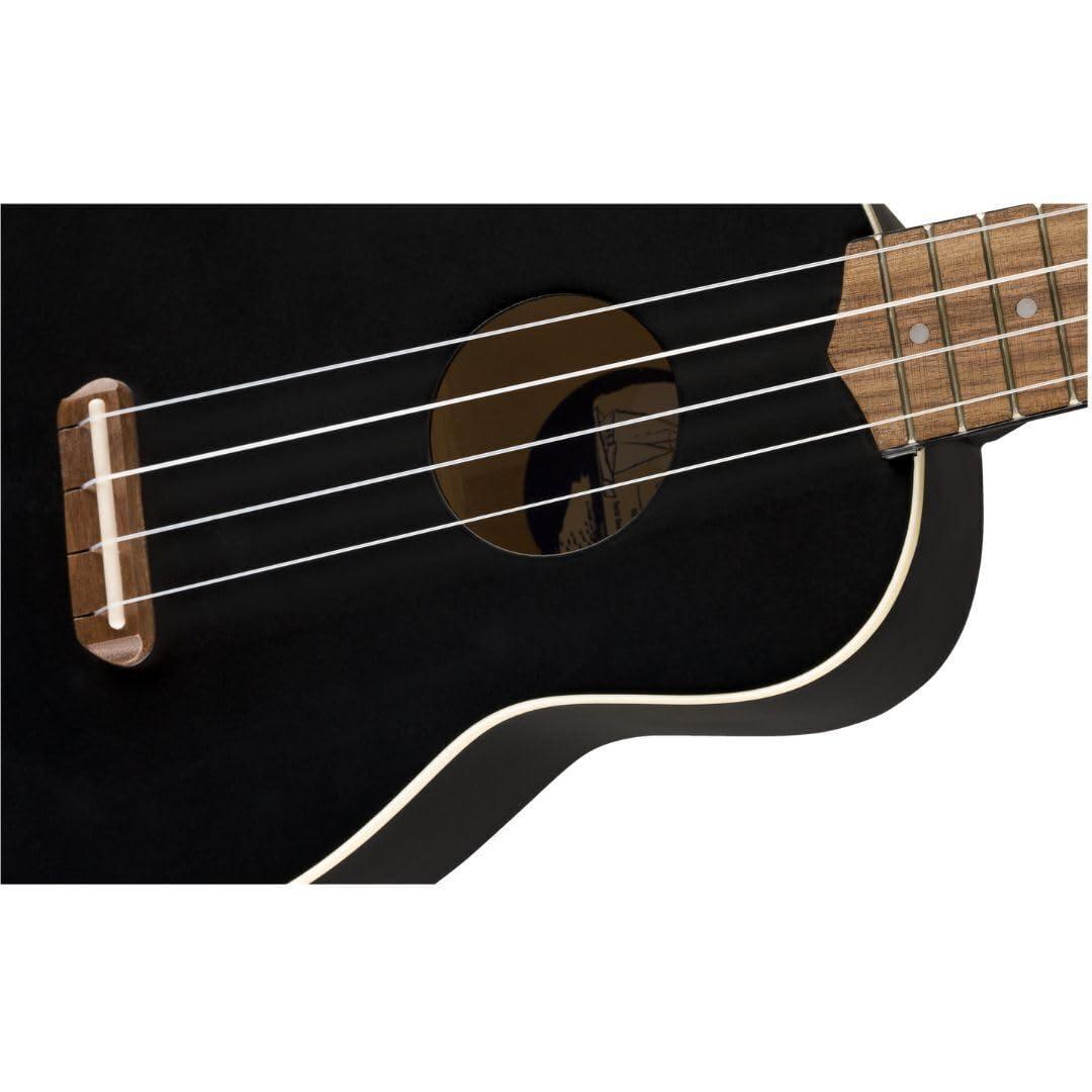 Fender Venice Soprano Ukulele, Black - Image 5