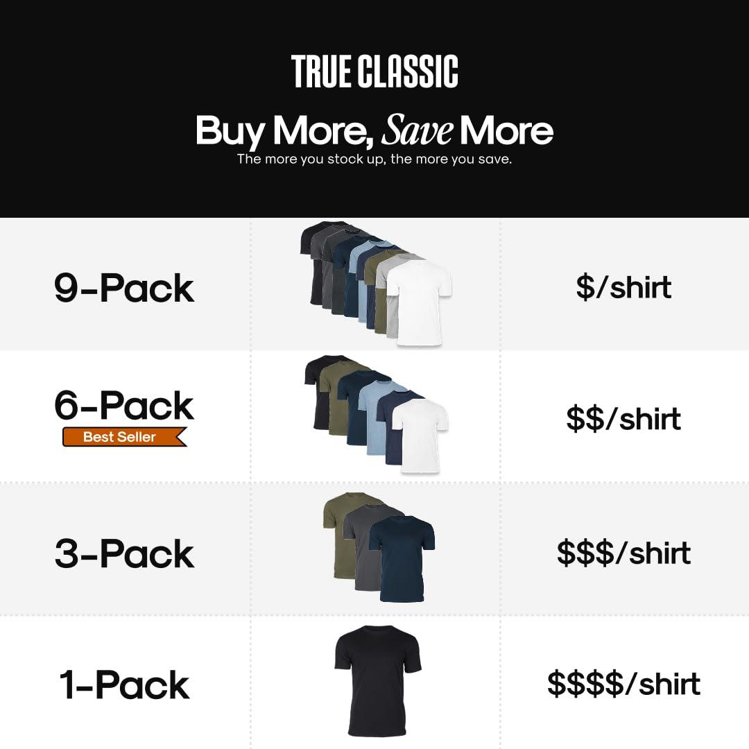 True Classic Mens T-Shirts - Short Sleeve Crew Neck Plain Novelty T Shirt for Men - Image 3