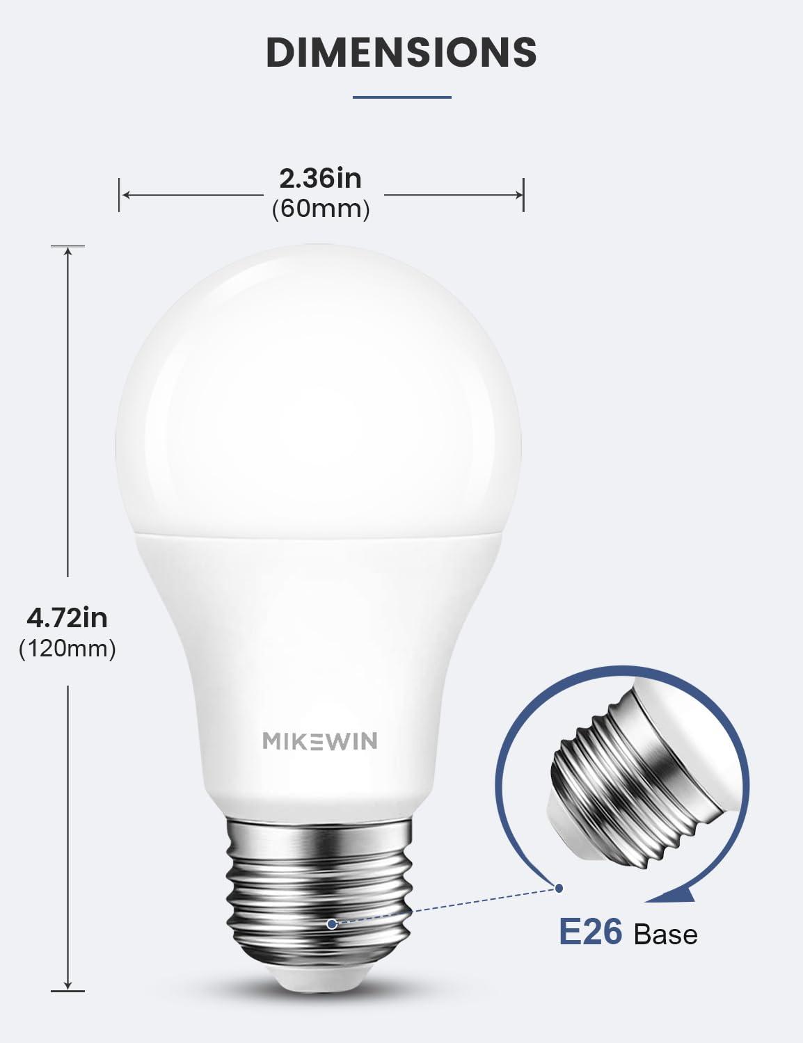MikeWin Dusk to Dawn Light Bulbs Outdoor, 3000K Warm White, 12W(100W Equivalent) Auto ON/Off Light Sensor LED Lighting Bulb for Wall Lantern, Porch, Boundary, Garage, Patio, Front Door, 4 Pack - Image 7