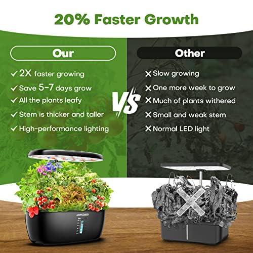 Ahopegarden Indoor Garden Hydroponics Growing System: 12 Pods Plant Germination Kit Garden Kit Growth Lamp Countertop with LED Grow Light Hydrophonic Planter Grower Harvest Vegetable Lettuce - Image 7