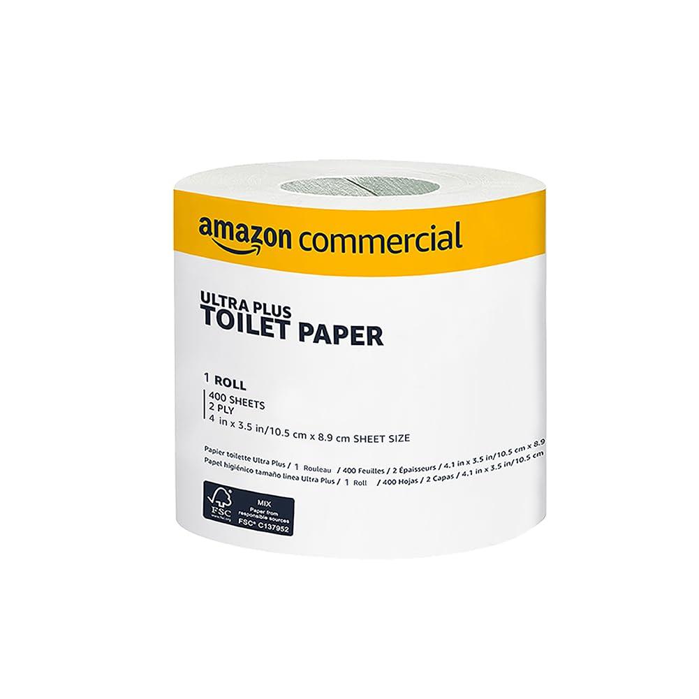 AmazonCommercial 2-Ply Ultra Plus Toilet Paper/Bath Tissue, Septic Safe, FSC Certified, Unscented, 400 Sheets per Roll, 80 Individually Wrapped Rolls - Image 4