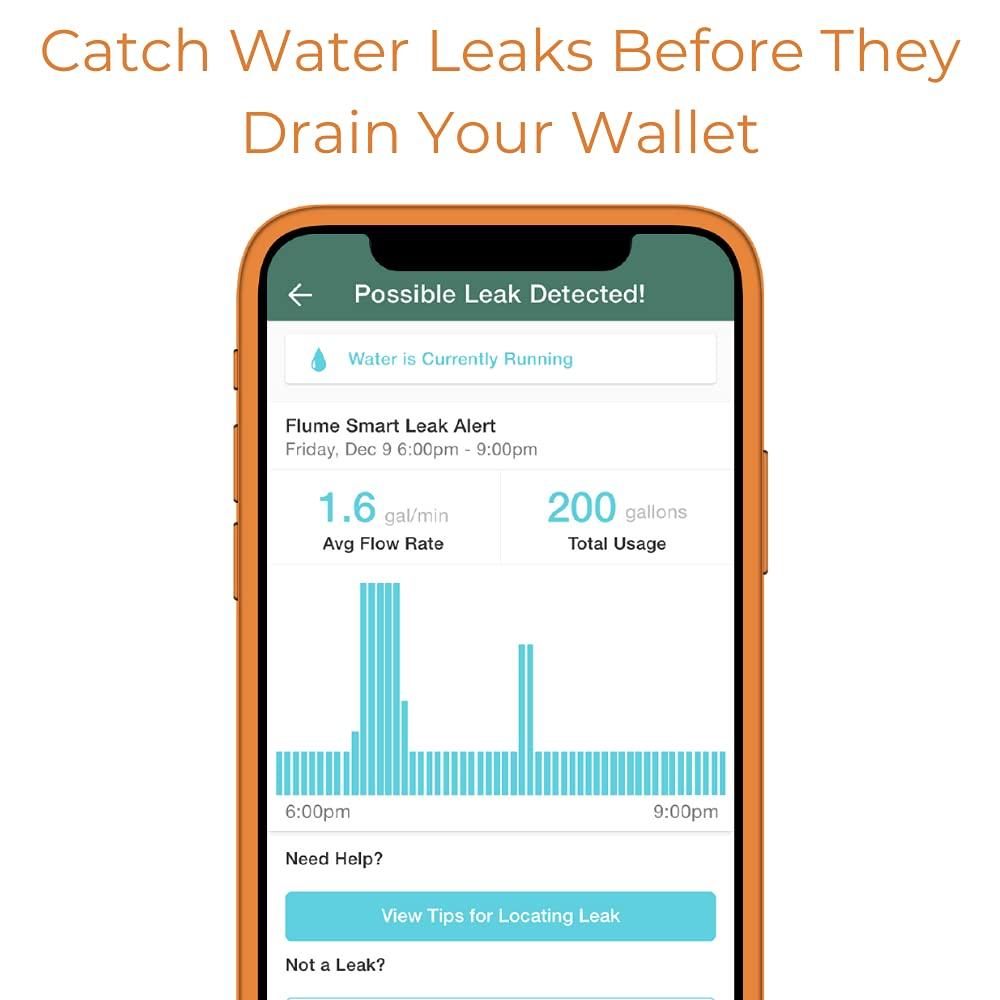 Flume2 Smart Home Water Monitor and Leak Detector – Real-Time Water Usage Tracking, Easy Installation, No Plumbing Required - Image 2