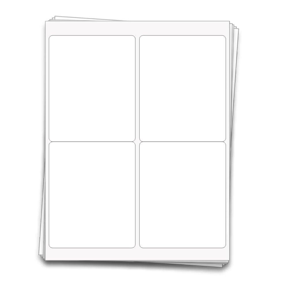 40 Large Wine Bottle Kraft Printable Labels, 4x5 inches, fits Classic Bordeaux, Burgundy, and Champagne Bottles (White Recycled (Laser or Inkjet))