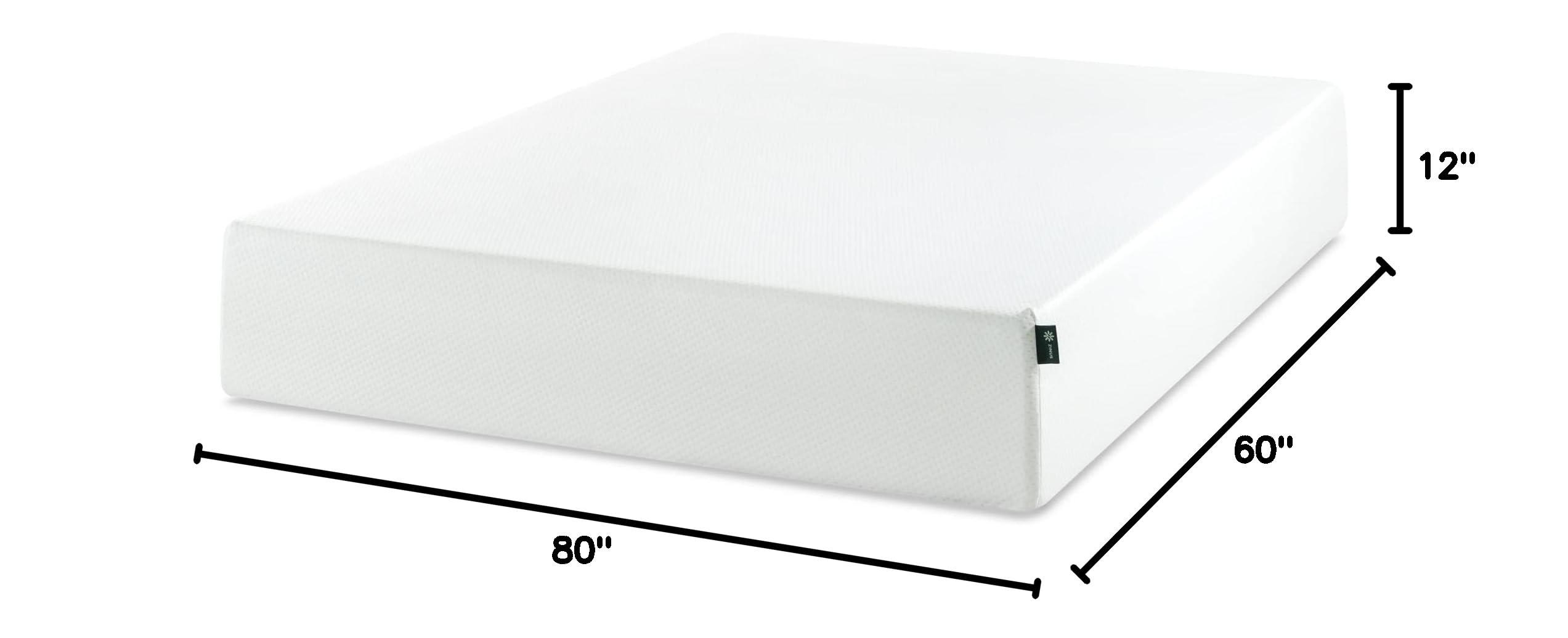 ZINUS 12 Inch Green Tea Memory Foam Mattress [New Version], Fiberglass free, Medium Firm Feel, Zoned Pressure Relief, Certified Safe Foams & Fabric, Bed-In-A-Box, Queen - Image 2