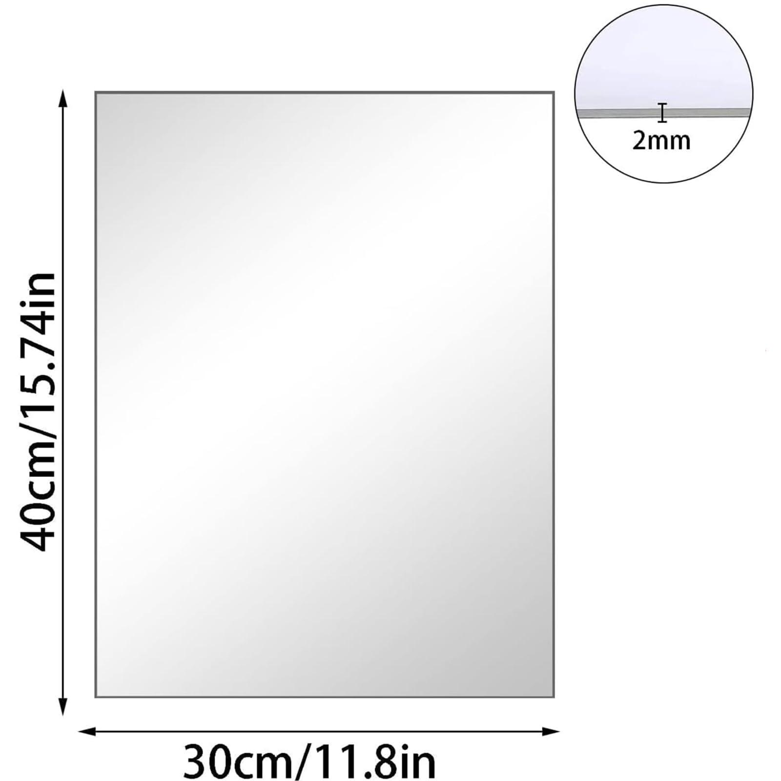 QEEYON 16 x 12'' Wall Mirror Tile Self Adhesive Glass Mirror Frameless High Clear Mirror Tile Large Wall Decor Mirror for Bedroom, Living Room, Hallway Door etc(1pcs) - Image 3