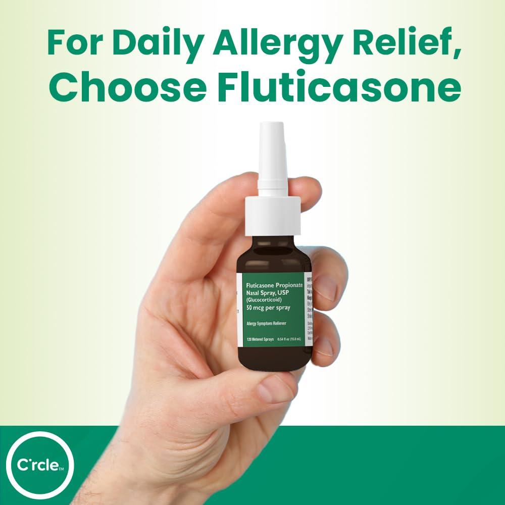 FlutiCare C’rcle 24-Hour Relief Allergy Medicine Nasal Spray, Fluticasone Propionate Nasal Spray 50mcg, Non-Drowsy, Indoor and Outdoor Nasal Allergy Medicine, 120 Sprays (2 Pack) - Image 7