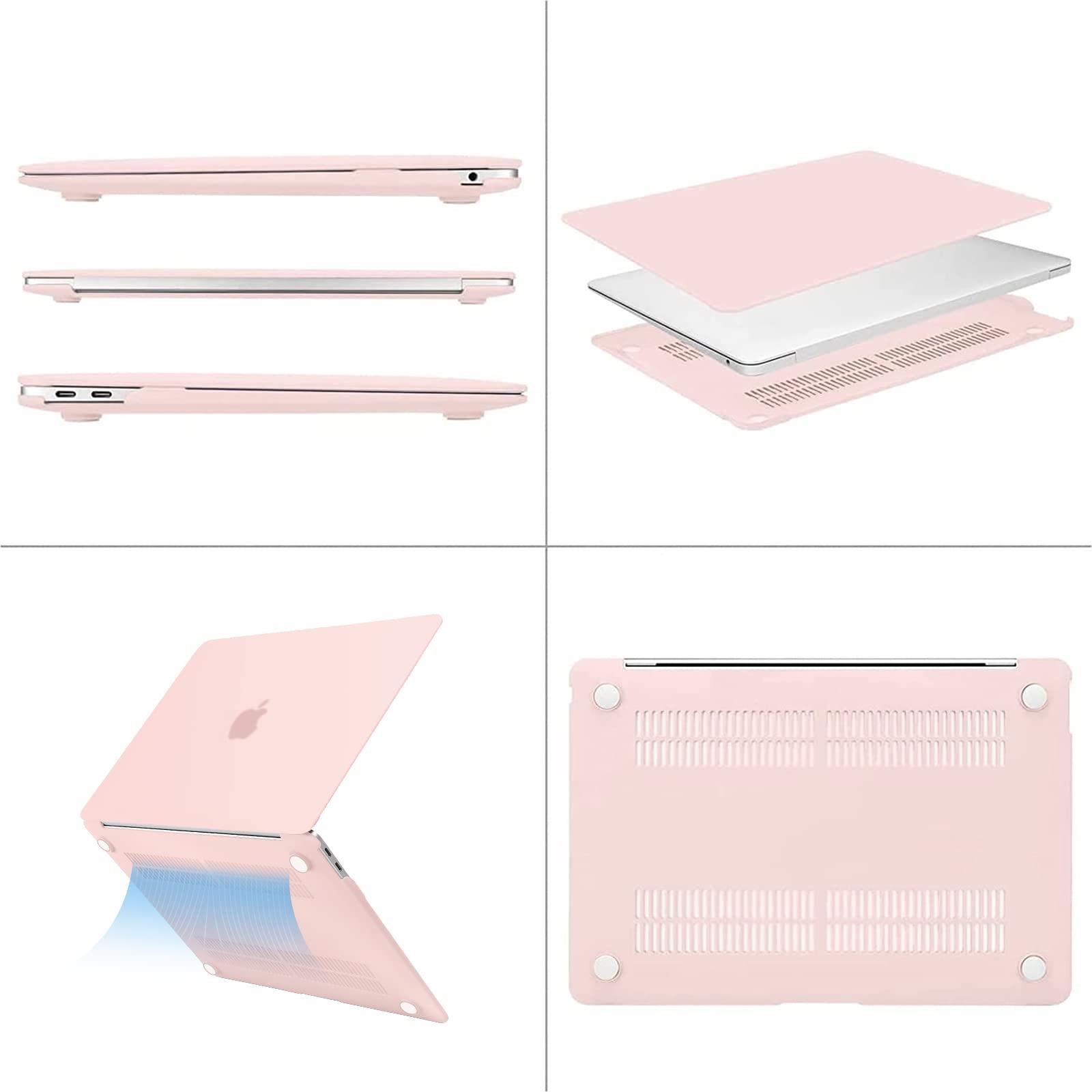 MOSISO Compatible with MacBook Air 13 inch Case M1 Chip 2021-2018 Release A2337 A2179 A1932, Plastic Hard Shell&Keyboard Cover&Screen Film&Storage Bag for MacBook Air 13.3 inch Case, Chalk Pink - Image 5