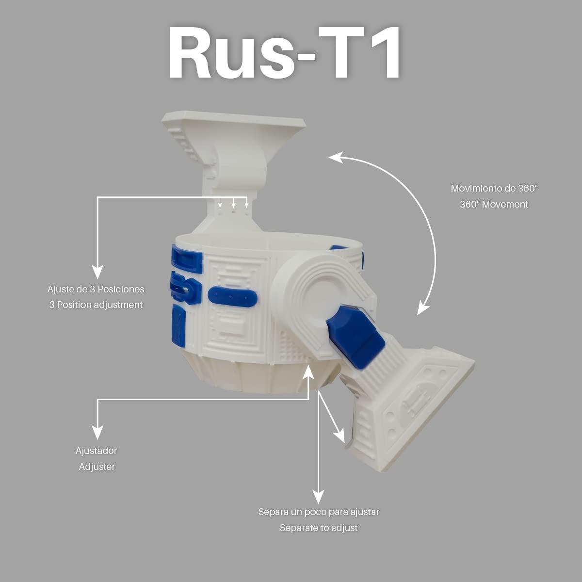 Android Rus-T1 Stand Speaker Compatible with Alexa Echo Dot 3 Gen, 4 Gen, 5 Gen, HomePod Mini, Google Home Mini/Nest Mini y genericos (White/Blue) - Image 2