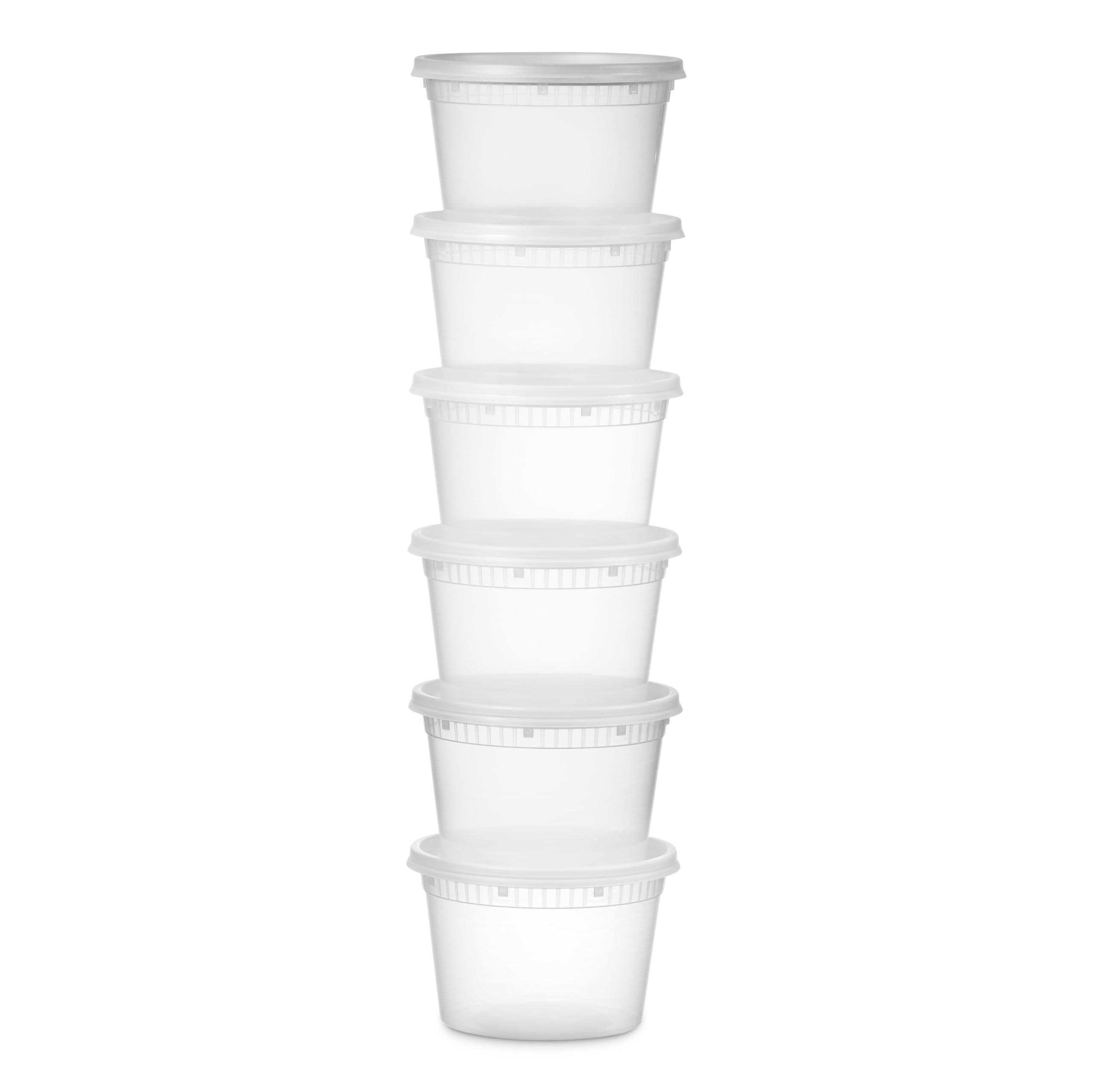 48 Pack Plastic Deli Containers with Lids (16, 32 oz 24 Each) - Food Storage Containers with Lids - Clear Disposable Meal Prep Containers, BPA Free, Stackable, Leakproof, Microwave and Freezer Safe - Image 7
